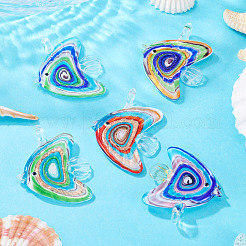 5Pcs 5 Colors Handmade Lampwork Big Pendants&nbsp;LAMP-TA0001-67