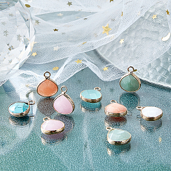 12Pcs 6 Colors Natural White Jade Gemstone Pendants&nbsp;G-SC0002-08B