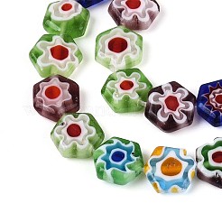 Handmade Millefiori Lampwork Beads Strands&nbsp;LAMP-T022-13B
