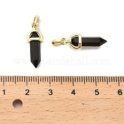 Natural Obsidian Double Terminal Pointed Pendant&nbsp;G-H097-01G-07
