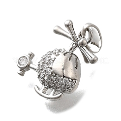 Brass Micro Pave Cubic Zirconia Charms&nbsp;KK-P336-28P