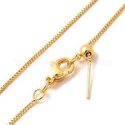 1mm Rack Plating Brass Box Chain Adjustable Slider Necklaces for Women Men&nbsp;MAK-L044-02G