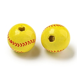 Printed Wood European Beads&nbsp;WOOD-G022-11B