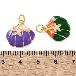 Brass Micro Pave Clear Cubic Zirconia Pendants&nbsp;KK-D221-22G