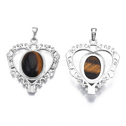 Natural Tiger Eye Pendants&nbsp;G-S274-12L