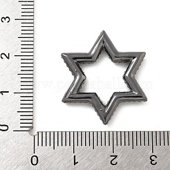 Rack Plating Brass Micro Pave Cubic Zirconia Star Linking Rings&nbsp;KK-A234-004B