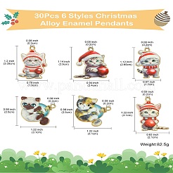 30Pcs 6 Styles Christmas Alloy Enamel Pendants&nbsp;FIND-CJ0002-62
