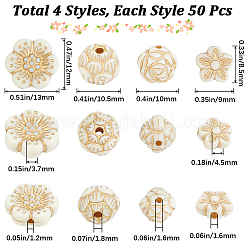 200Pcs 4 Styles Plating Acrylic Beads&nbsp;OACR-SC0001-22