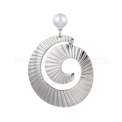 Spiral 304 Stainless Steel Dangle Stud Earrings&nbsp;EJEW-JE06331