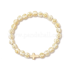 2Pcs 2 Colors Plating Acrylic Round Beads Stretch Bracelets for Men Women&nbsp;BJEW-JB12080
