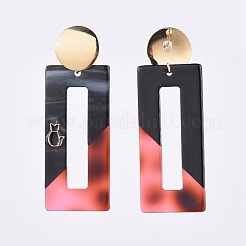Cellulose Acetate(Resin) Dangle Earrings&nbsp;EJEW-JE03456-01