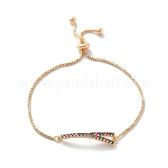 Letter Y Brass Micro Pave Cubic Zirconia Link Slider Bracelets&nbsp;KK-R217-55G