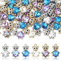 10Pcs Alloy Glass Pendants&nbsp;GLAA-YW0005-41G-01