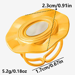 304 Stainless Steel with Natural Shell Cuff Open Rings for Women&nbsp;YV4206-3