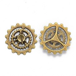 Metal Alloy Steampunk Gear Charms Connectors Cog Pendants&nbsp;TIBEP-X0021-01AB-FF