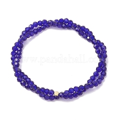 Transparent Glass Beads Multi-layered Stretch Beaded Bracelet for Women&nbsp;BJEW-JB12876-01