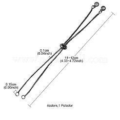 4Pcs 4 Colors Brass Box Chain Bracelet Making&nbsp;KK-YW0001-45