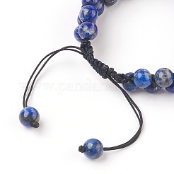 Chakra Natural Lapis Lazuli Braided Bead Bracelets&nbsp;BJEW-O164-A11