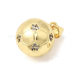 Sports Theme Brass Micro Pave Clear Cubic Zirconia Pendants&nbsp;KK-A296-09A-G