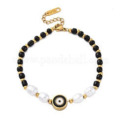 304 Stainless Steel Beaded Bracelets for Women&nbsp;BJEW-Z099-01G