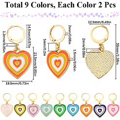 Alloy Enamel Heart Pendant Decorations&nbsp;HJEW-SC00048