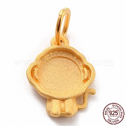 925 Sterling Silver Pendant Cabochon Settings&nbsp;STER-I020-01A-G