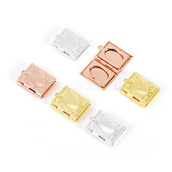 6Pcs 3 Colors Brass Locket Pendants&nbsp;KK-TA0001-98