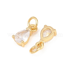 Brass Micro Pave Cubic Zirconia Charms&nbsp;KK-C162-034G