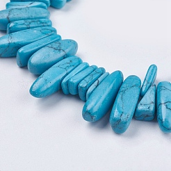 Dyed Natural Howlite Nuggets Beads Strands&nbsp;G-R191-12