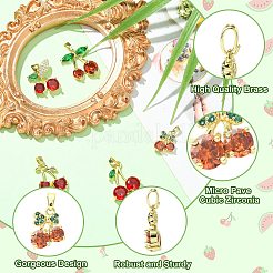 5Pcs 5 Styles Brass Micro Pave Cubic Zirconia Charms&nbsp;KK-CJ0004-12