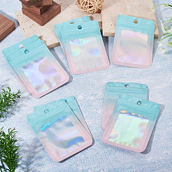 60Pcs Rectangle Glitter Holographic Plastic Resealable Packaging Bags&nbsp;ABAG-TA0001-97A-03