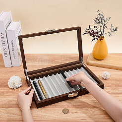 Wood & Medium-density Fiberboard & Alloy Pen Storage Display Box&nbsp;AJEW-WH0596-643
