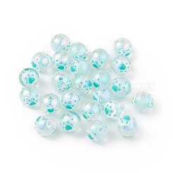 UV Plating Rainbow Iridescent Acrylic Enamel Beads&nbsp;OACR-I003-12A