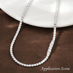 925 Sterling Silver Clear Cubic Zirconia Chains&nbsp;STER-C016-02A-P02