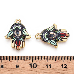 Printed Light Gold Tone Alloy Pendants&nbsp;ENAM-N056-206E