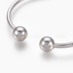 Tarnish Resistant 304 Stainless Steel Cuff Bangles&nbsp;BJEW-F350-01P