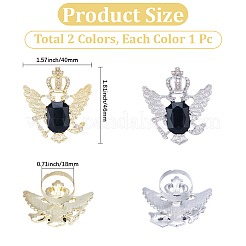2pcs 2 Colors Alloy Rhinestone Tie Clips&nbsp;FIND-CY0001-37A