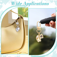 4Pcs 2 Styles Heart 316 Stainless Steel & Brass Locket Charm Pendant Decorations&nbsp;HJEW-NB00320