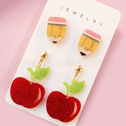 2 Pairs Acrylic Dangle Stud Earrings&nbsp;FS-WG828AA-01
