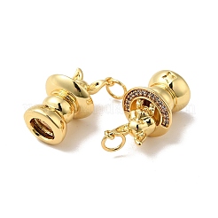 Rack Plating Brass Micro Pave Clear Cubic Zirconia Pendants&nbsp;KK-H431-03G