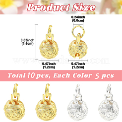 10Pcs 2 Colors Brass Pendants&nbsp;KK-YW0004-34