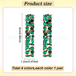 4 Pairs 4 Colors Alloy Rhinestone Stud Earrings for Women&nbsp;EJEW-AN0004-35