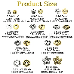 100Pcs 10 Styles Tibetan Style Alloy Spacer Beads&nbsp;TIBEB-YW0001-14-1