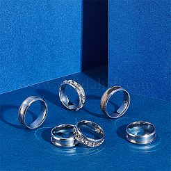18Pcs 3 Size 201 Stainless Steel Grooved Finger Ring Settings&nbsp;STAS-UN0042-68