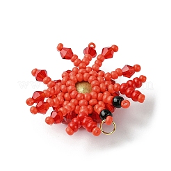Glass Seed Beaded Crab Pendants&nbsp;PALLOY-CJ00128