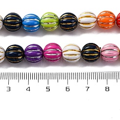 Grooved Resin Beads Strands&nbsp;RESI-M023-01G-G