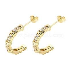 Brass Micro Pave Cubic Zirconia Stud Earrings&nbsp;CU-CBABA66-09G