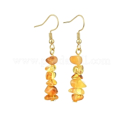 Natural Amber Chip Dangle Earrings&nbsp;EJEW-JE07018