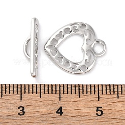 Heart Brass Toggle Clasps&nbsp;KK-S403-18P