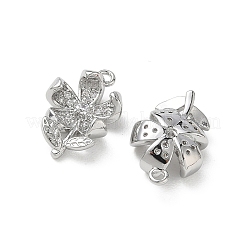 Brass Micro Pave Clear Cubic Zirconia Pendants&nbsp;KK-P355-02P
